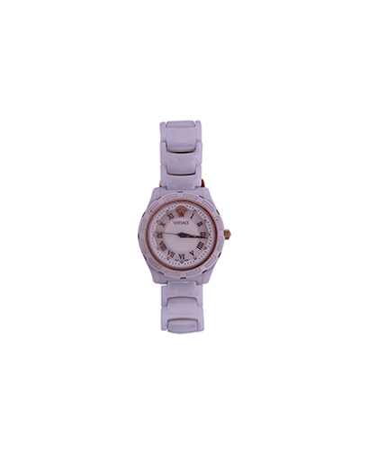 Versace Women's Diamond And Rose Gold Ceramic Watch, front view